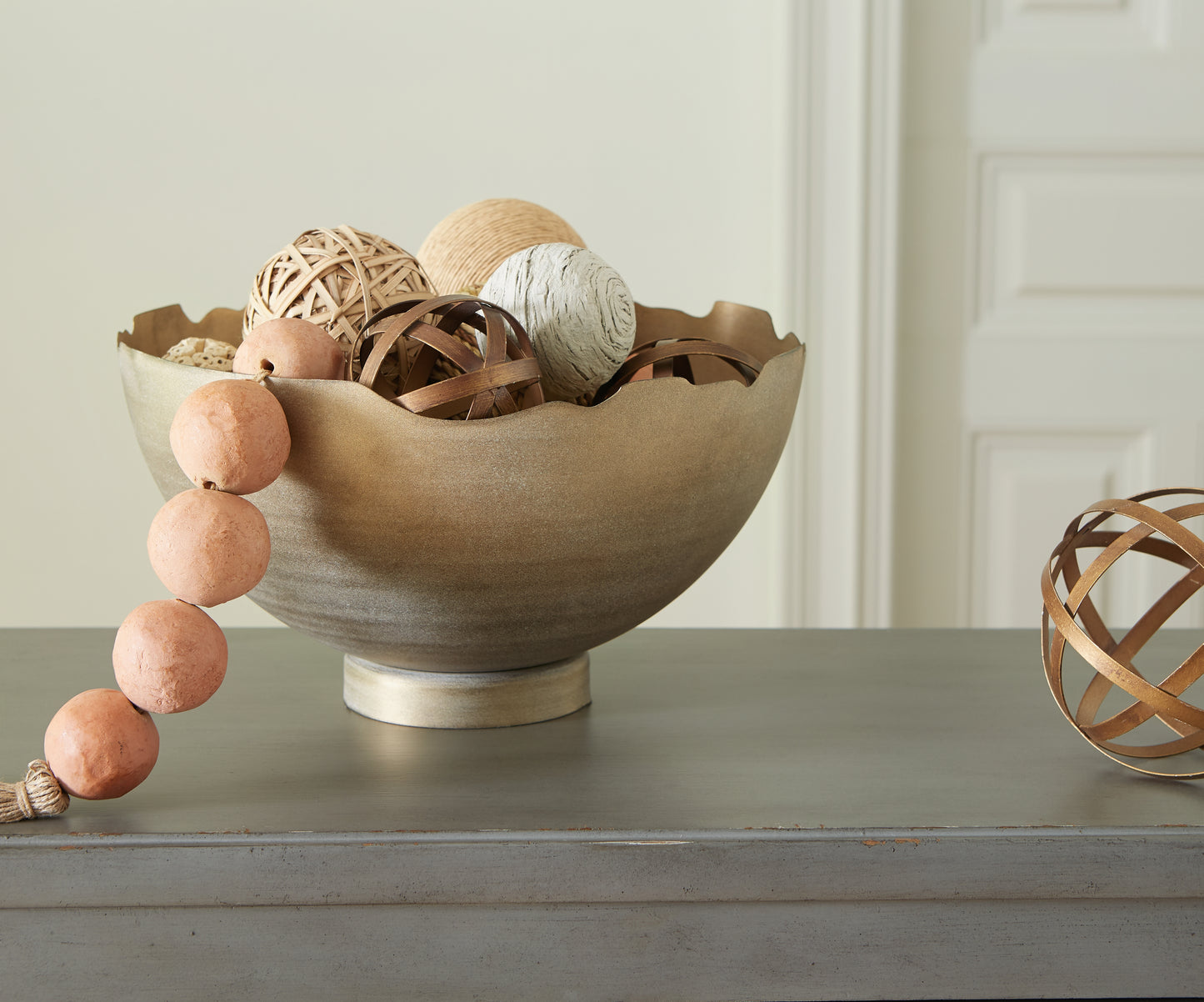 Haines Furniture Outlet - Ashley Furniture - Maura Bowl - Bowl / Antique Gold Finish - A2000594