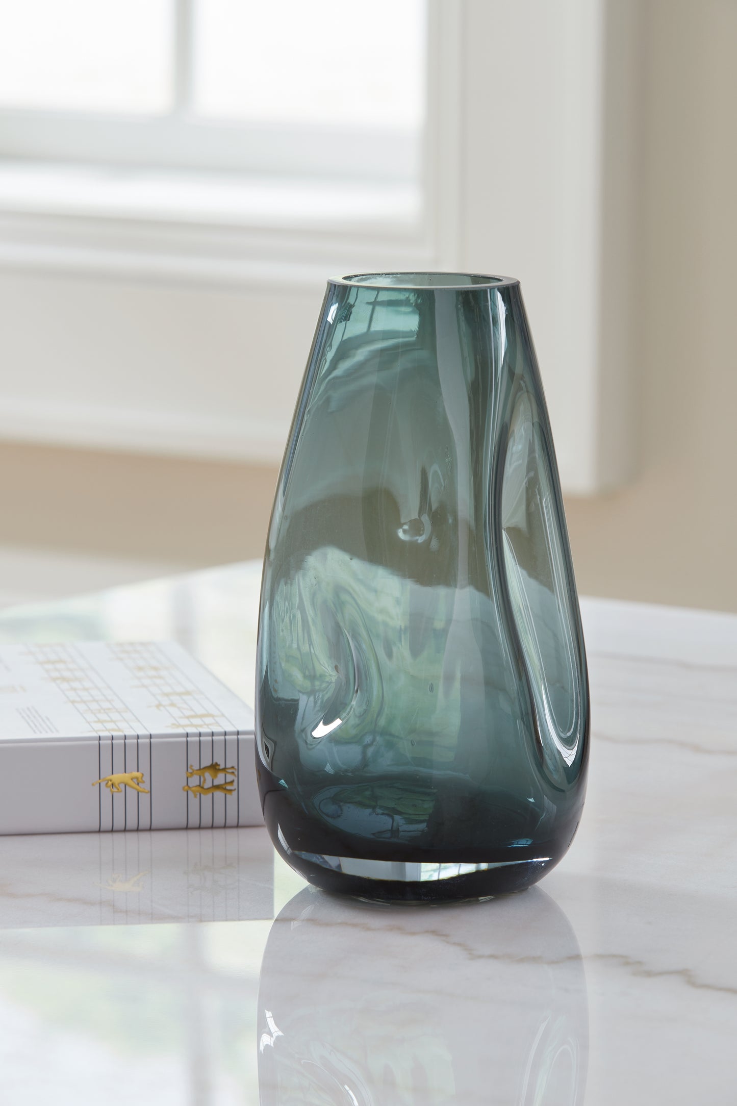 Haines Furniture Outlet - Ashley Furniture - Beamund Vase - Vase (2/CS) / Teal Blue - A2900010