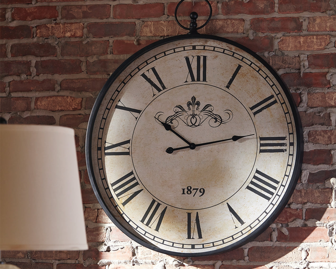 Haines Furniture Outlet - Ashley Furniture - Augustina Wall Decor - Wall Clock / Antique Black - A8010110