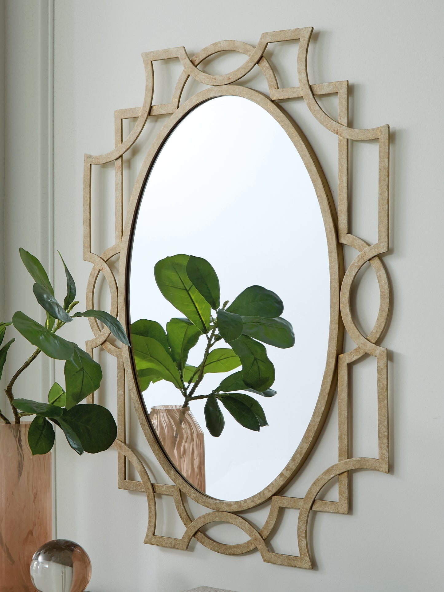 Haines Furniture Outlet - Ashley Furniture - Fulkmore Mirror - Accent Mirror / Antique Gold Finish - A8010350
