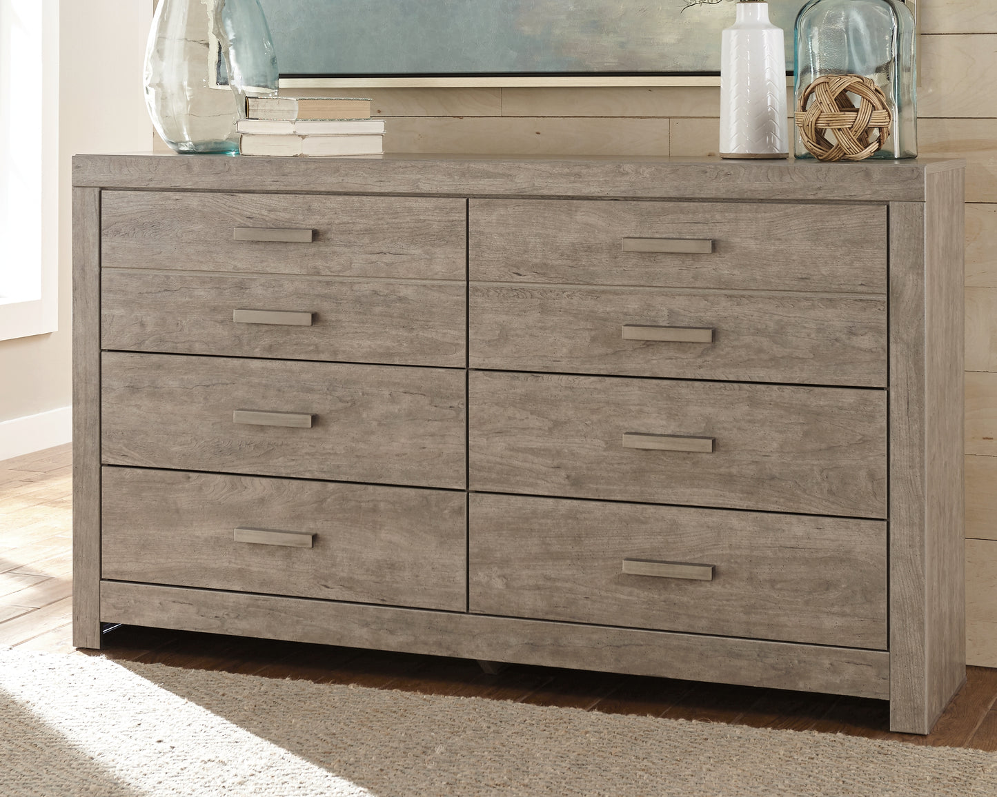 Haines Furniture Outlet - Ashley Furniture - Culverbach Bedroom - Six Drawer Dresser / Gray - B070-31