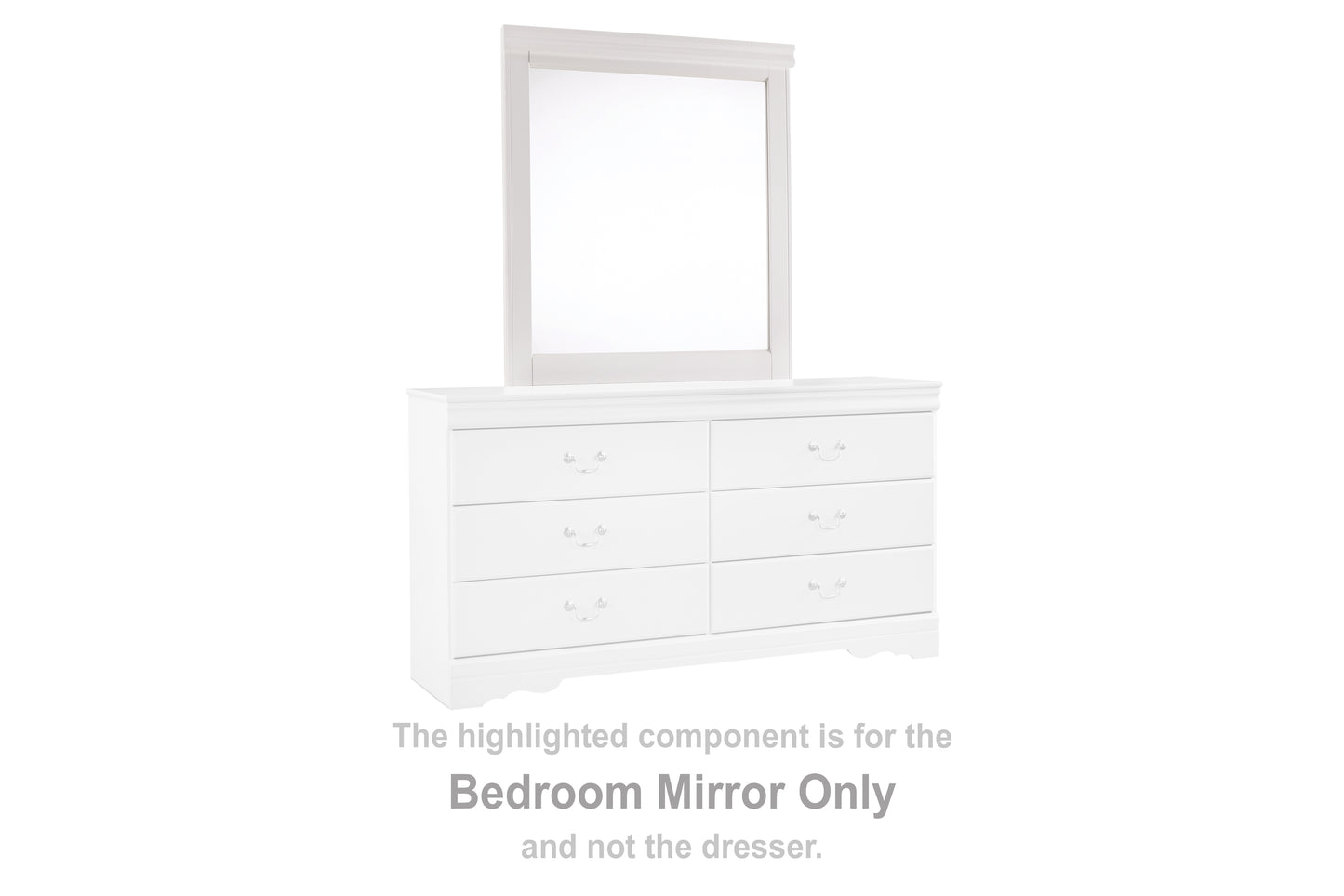 Haines Furniture Outlet - Ashley Furniture - Anarasia Bedroom - Bedroom Mirror / White - B129-36