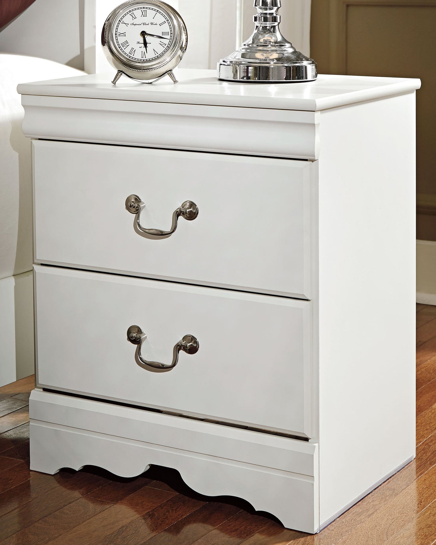 Haines Furniture Outlet - Ashley Furniture - Anarasia Bedroom - Two Drawer Night Stand / White - B129-92