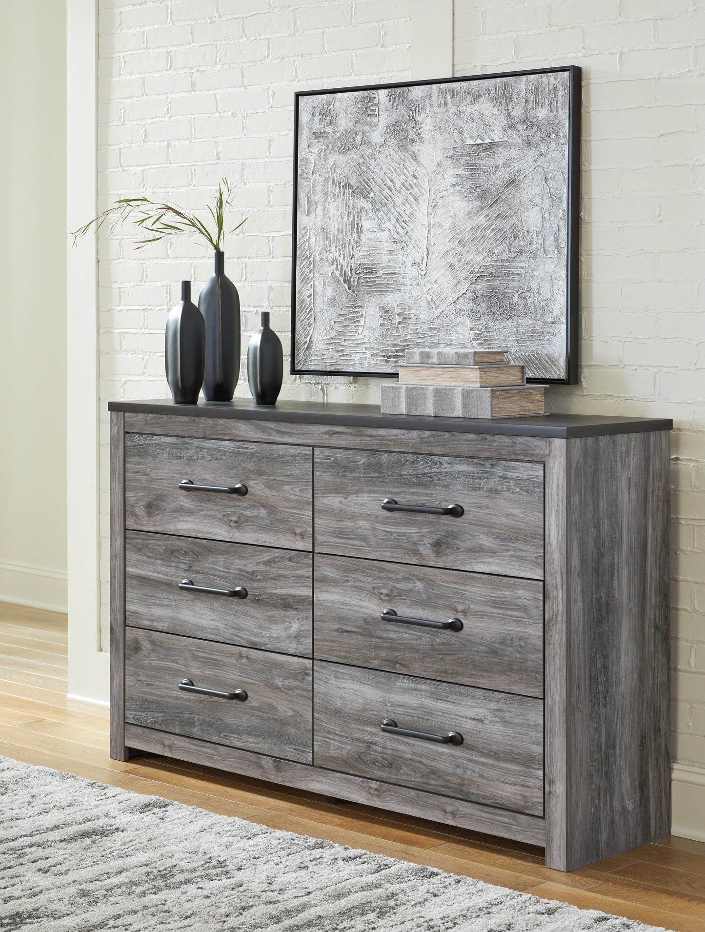 Haines Furniture Outlet - Ashley Furniture - Bronyan Bedroom - Six Drawer Dresser / Dark Gray - B1290-31