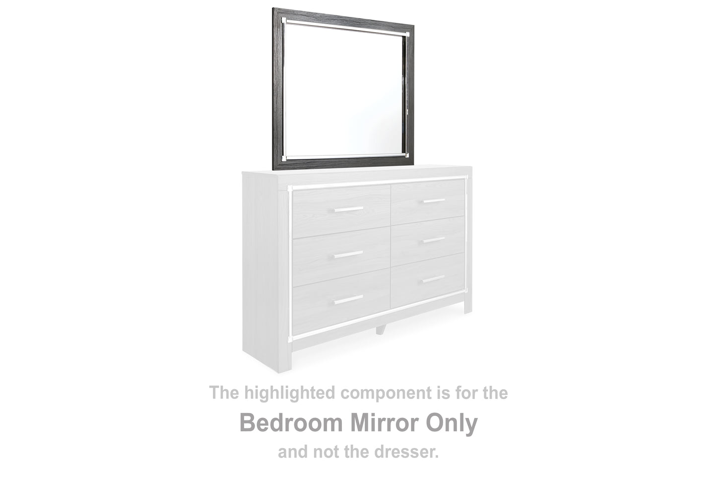 Haines Furniture Outlet - Ashley Furniture - Lodanna Bedroom - Bedroom Mirror / Gray - B214-36