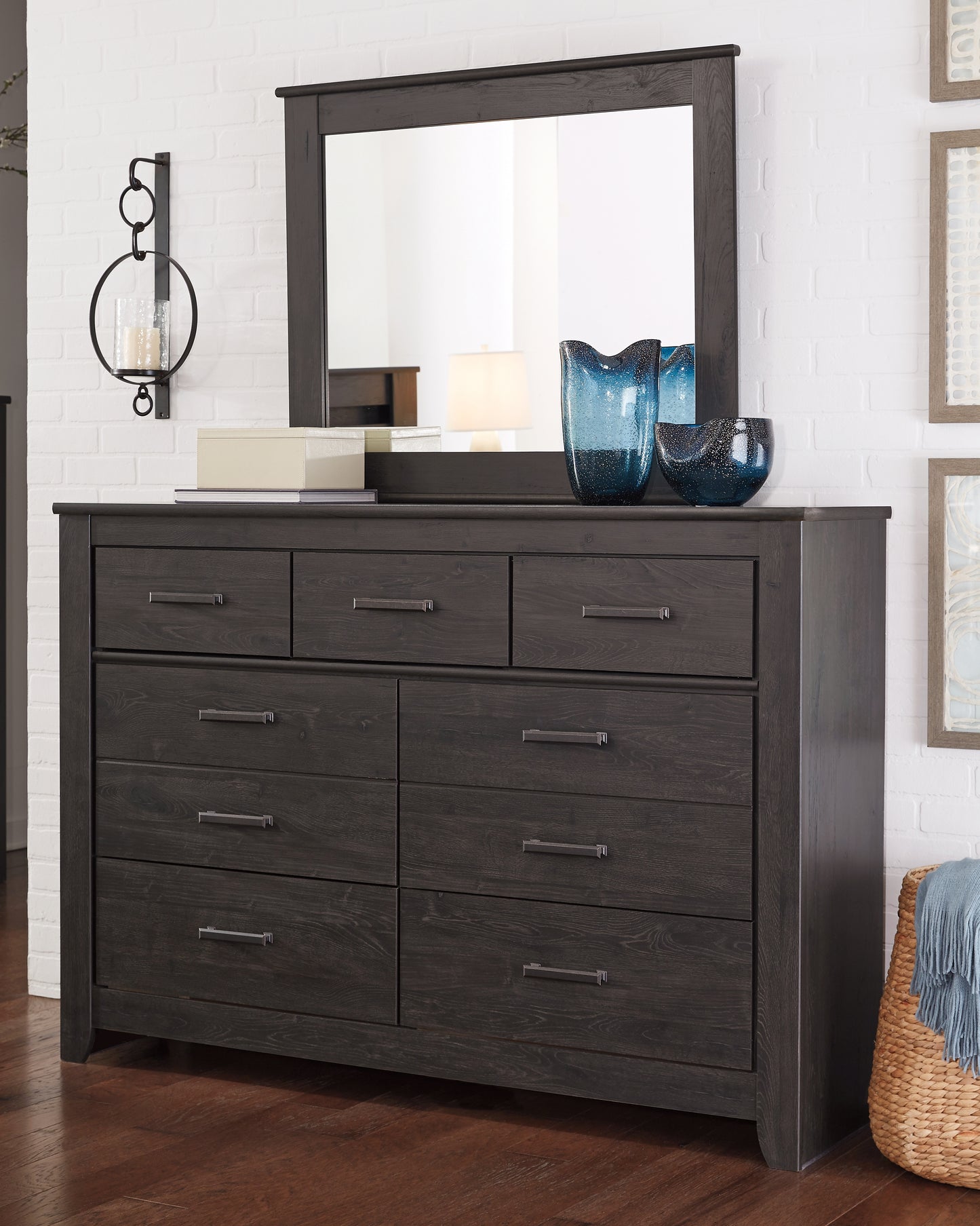 Haines Furniture Outlet - Ashley Furniture - Brinxton Bedroom - Full Panel Bed / Charcoal - B249B5