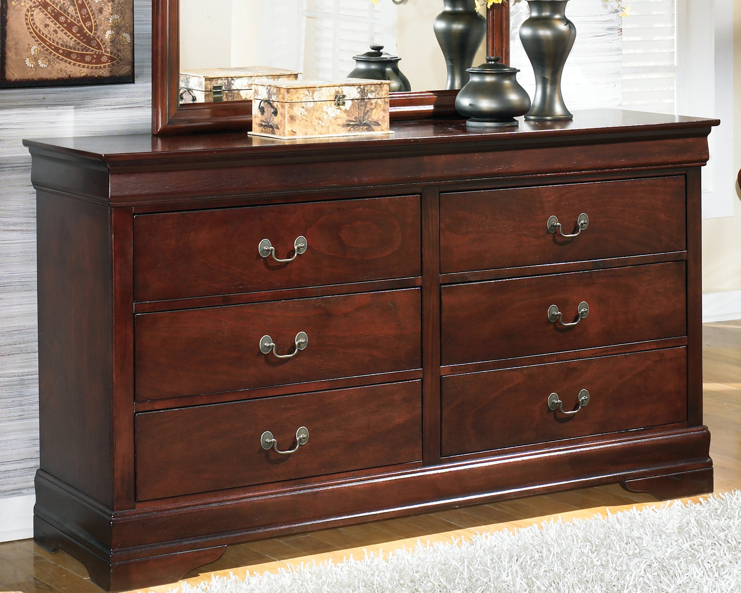Haines Furniture Outlet - Ashley Furniture - Alisdair Bedroom - Dresser / Reddish Brown - B376-31