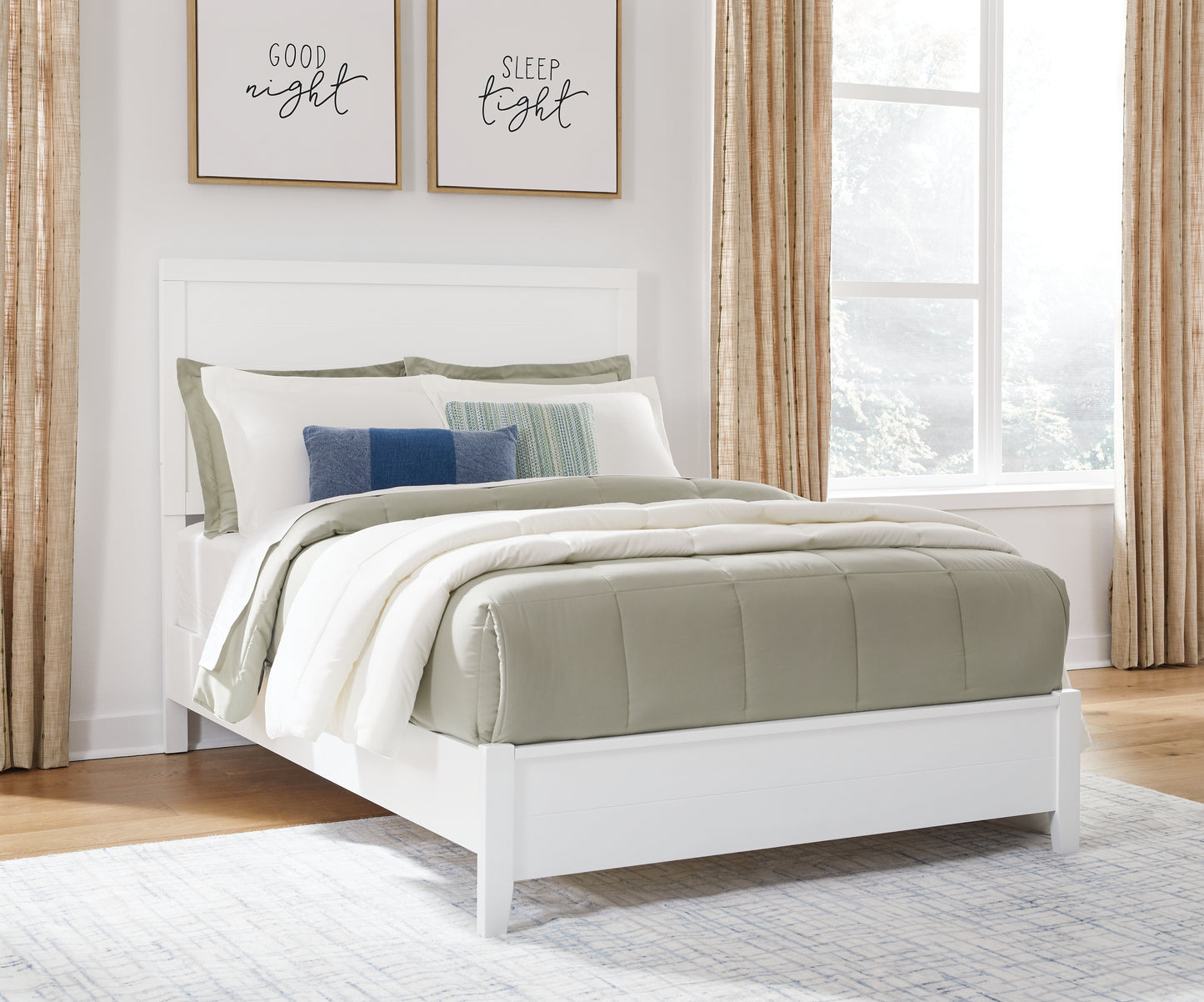 Haines Furniture Outlet - Ashley Furniture - Binterglen Bedroom - Full Panel Bed / White - B427B4