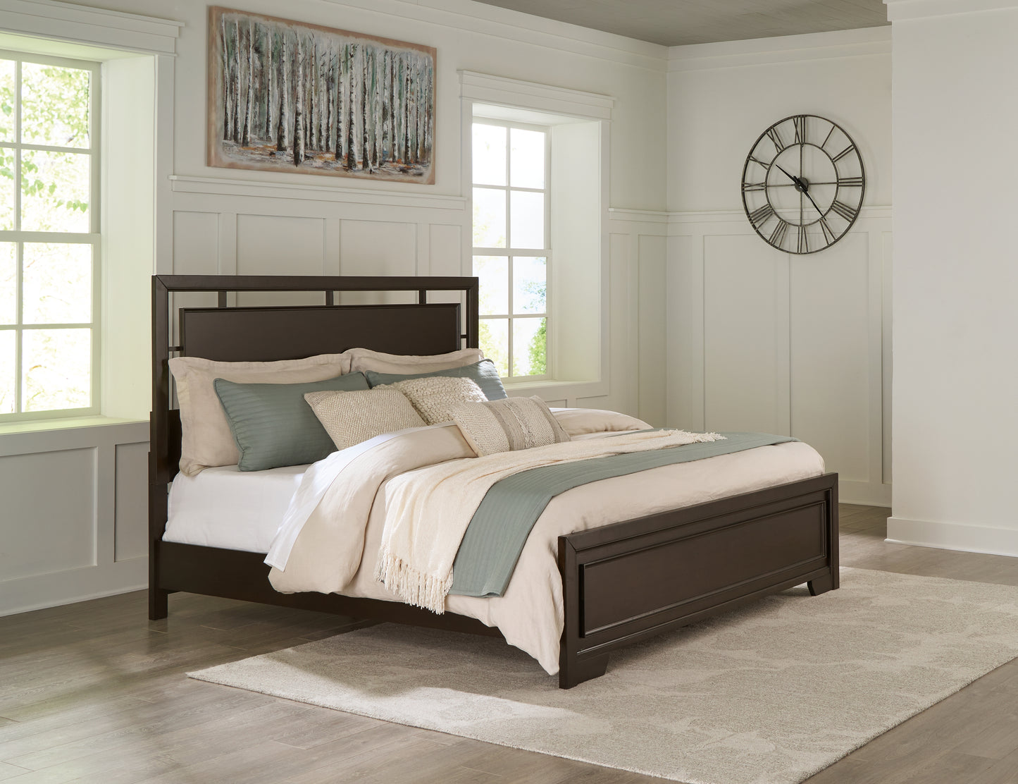 Haines Furniture Outlet - Ashley Furniture - Covetown Bedroom - California King Panel Bed / Dark Brown - B441B9