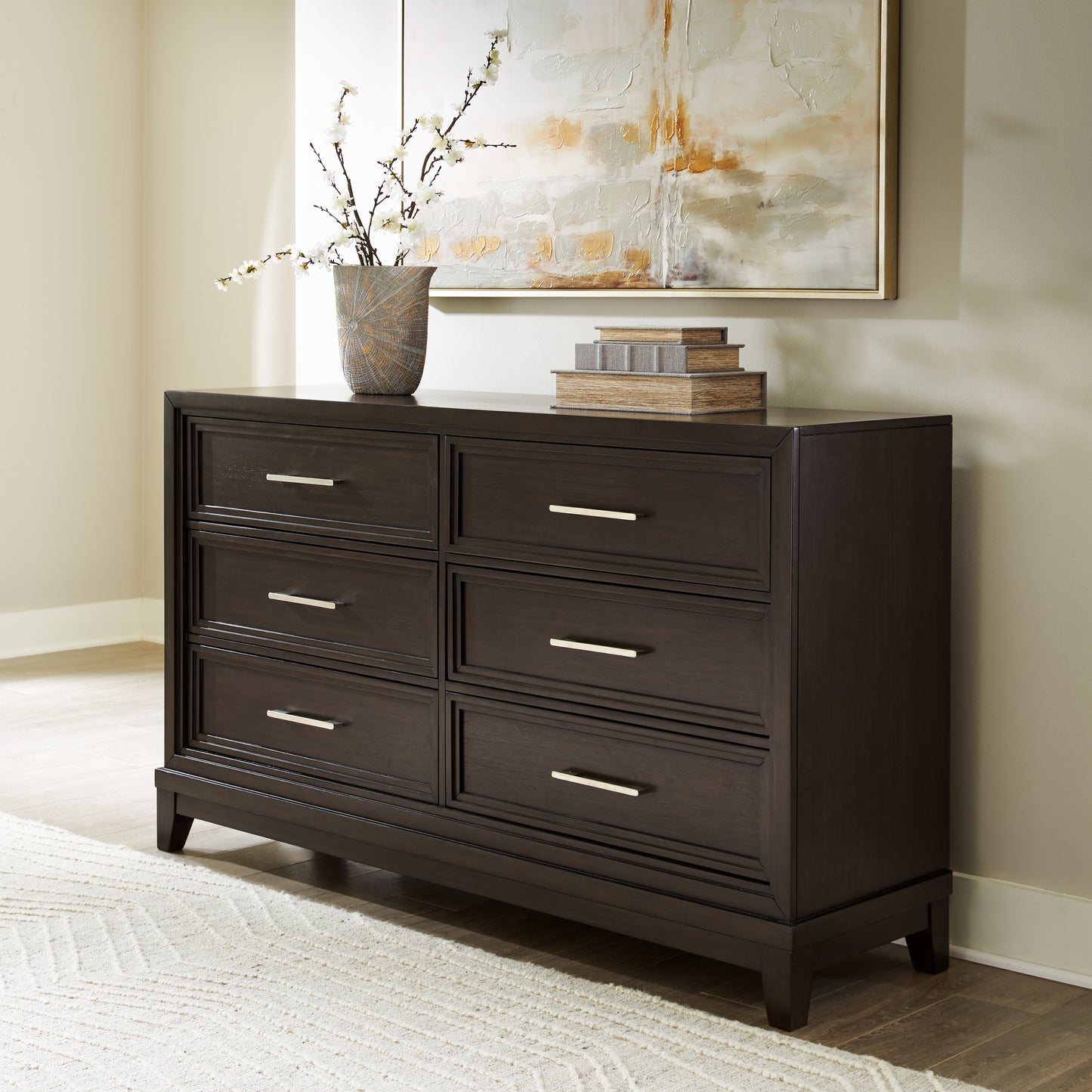 Haines Furniture Outlet - Ashley Furniture - Neymorton Bedroom - Dresser / Dark Grayish Brown - B618-31