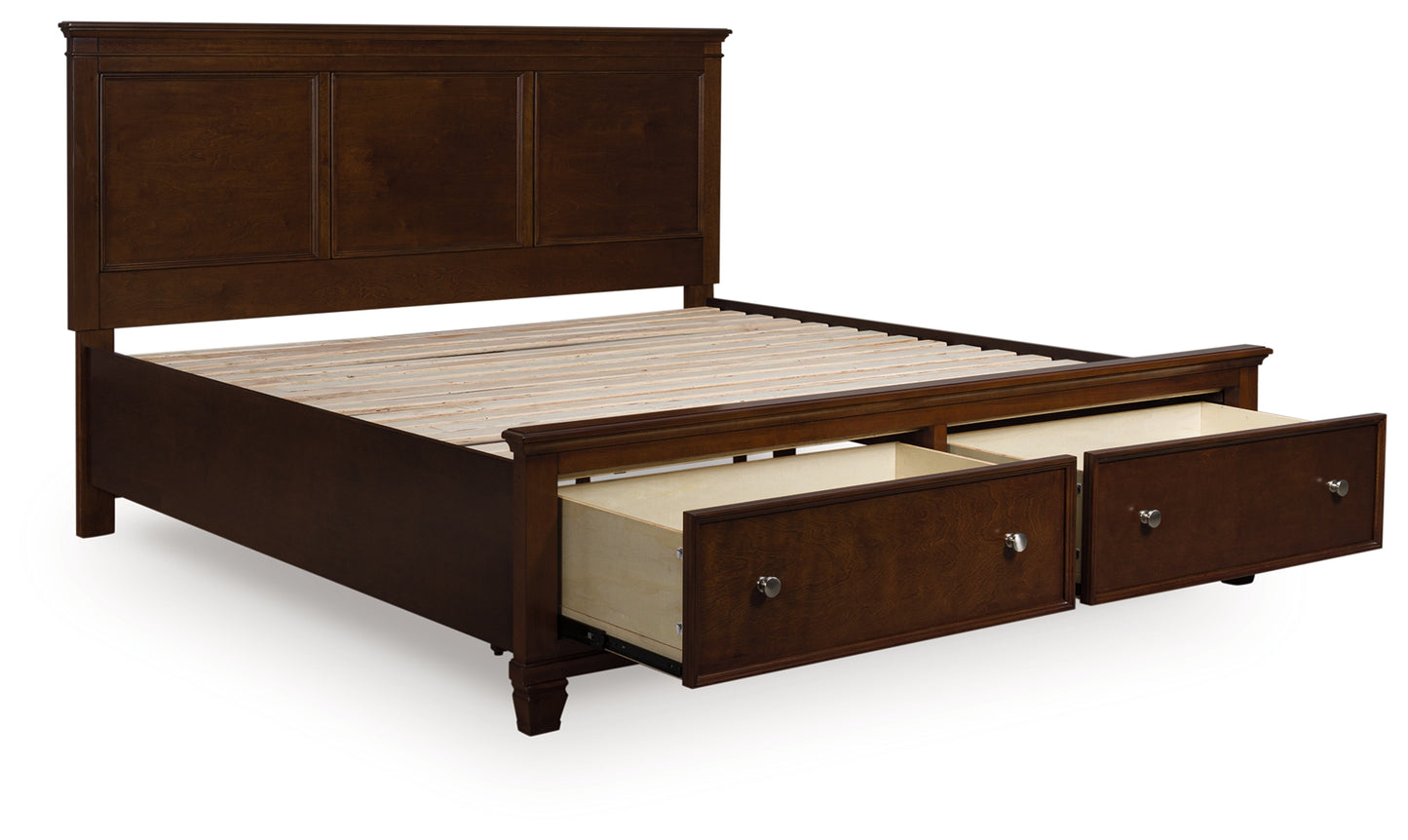 Haines Furniture Outlet - Ashley Furniture - Danabrin Bedroom - California King Panel Storage Bed / Brown - B685B19