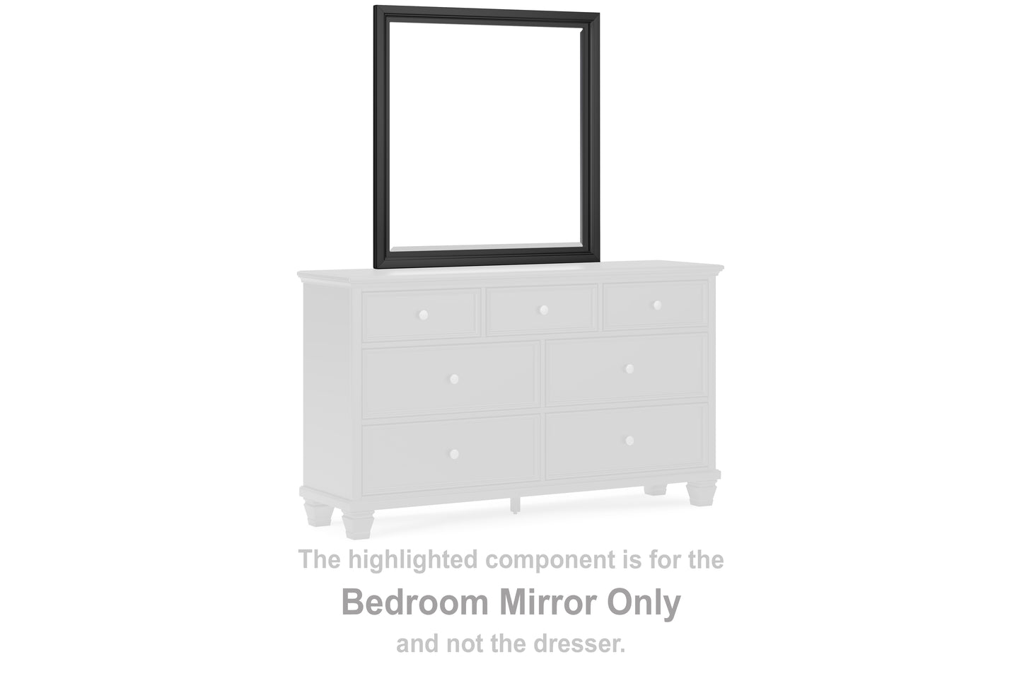 Haines Furniture Outlet - Ashley Furniture - Lanolee Bedroom - Bedroom Mirror / Black - B687-36