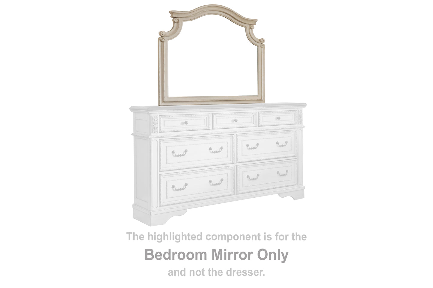 Haines Furniture Outlet - Ashley Furniture - Realyn Bedroom - Bedroom Mirror / Chipped White - B743-36