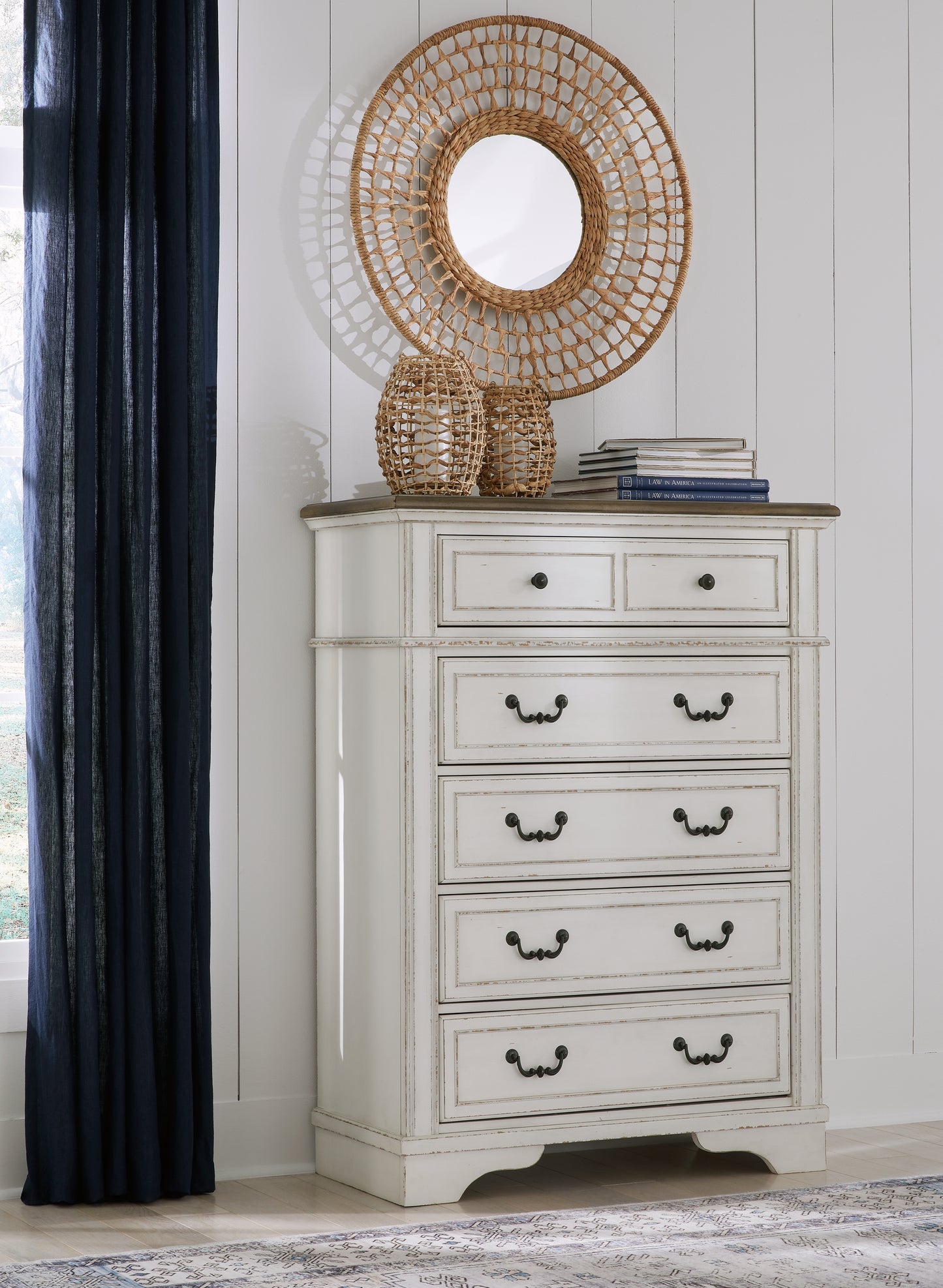 Haines Furniture Outlet - Ashley Furniture - Blendon Bedroom - Five Drawer Chest / Two-tone - B747-46