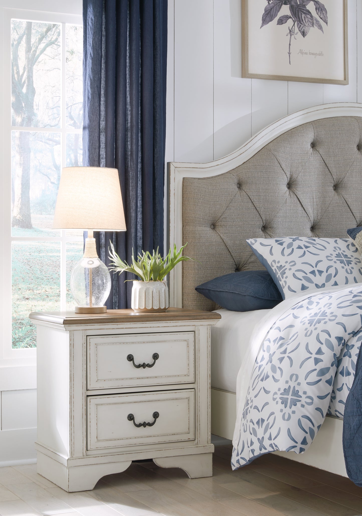 Haines Furniture Outlet - Ashley Furniture - Blendon Bedroom - Two Drawer Night Stand / Two-tone - B747-92