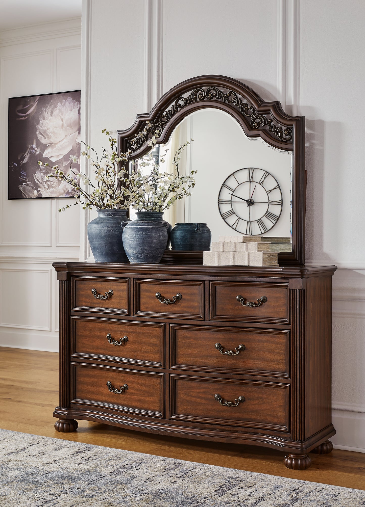 Haines Furniture Outlet - Ashley Furniture - Lavinton Bedroom - Dresser and Mirror / Brown - B764B1