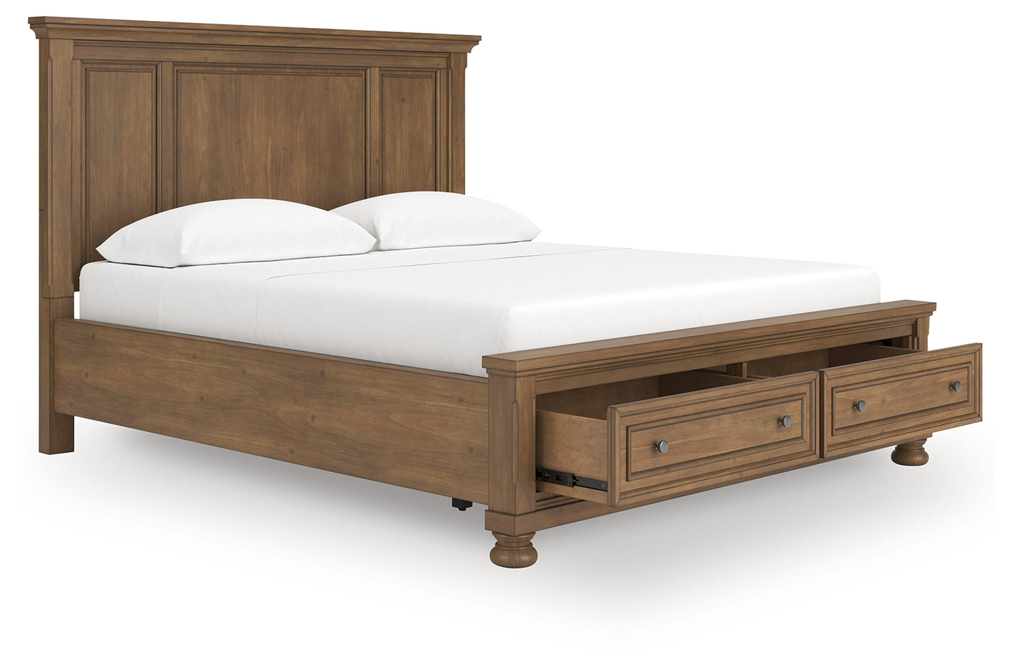 Haines Furniture Outlet - Ashley Furniture - Feddinger Bedroom - California King Panel Storage Bed / Medium Brown - PCB779B13