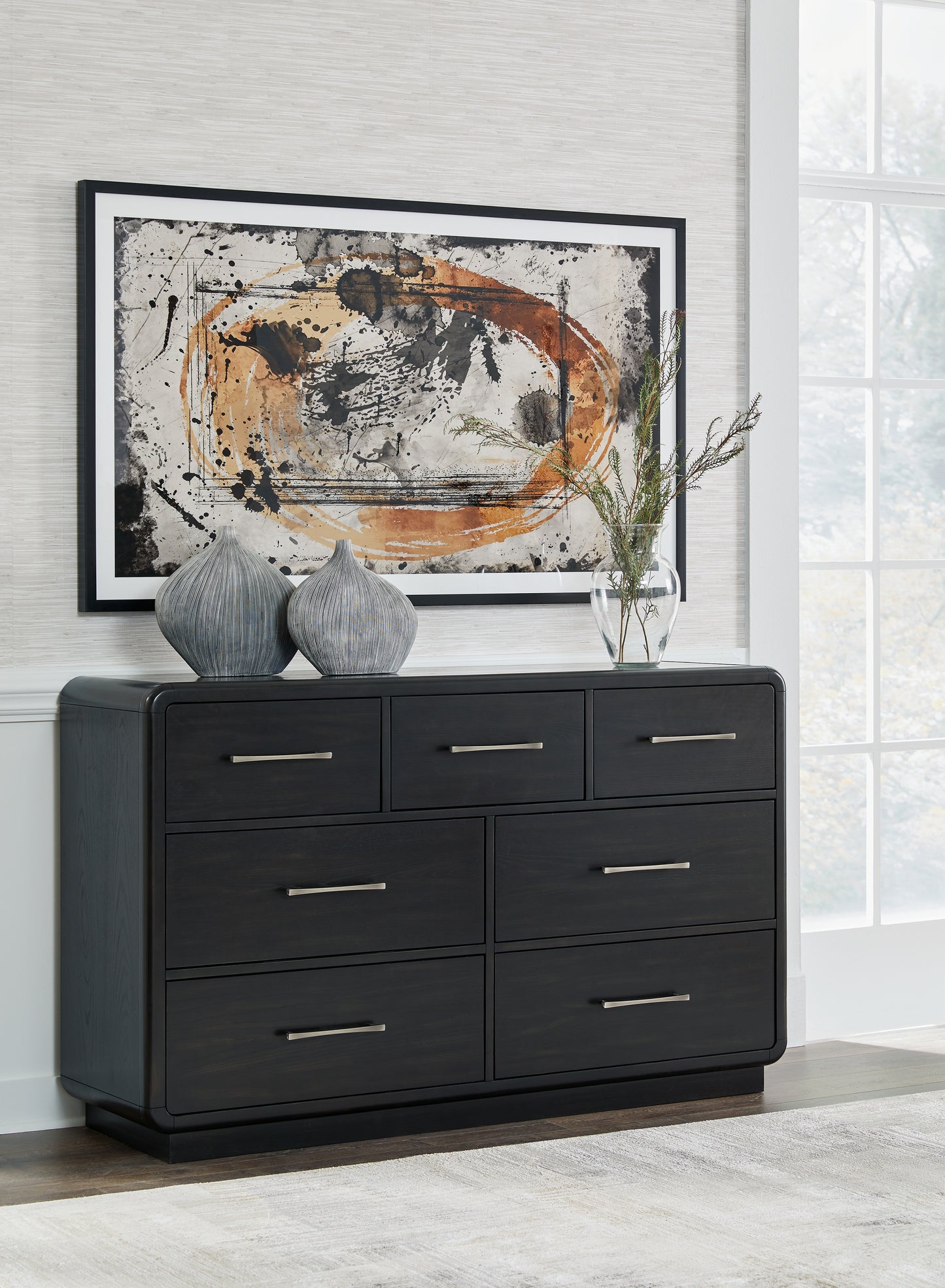 Haines Furniture Outlet - Ashley Furniture - Rowanbeck Bedroom - Dresser / Black - B821-31