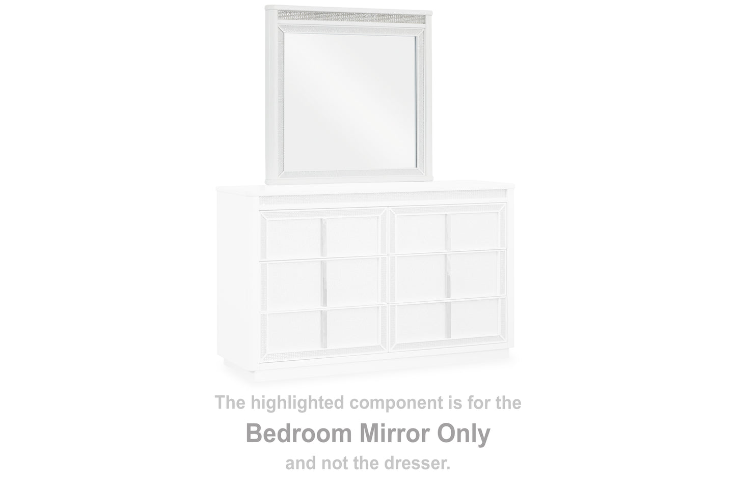 Haines Furniture Outlet - Ashley Furniture - Chalanna Bedroom - Bedroom Mirror / White - B822-36