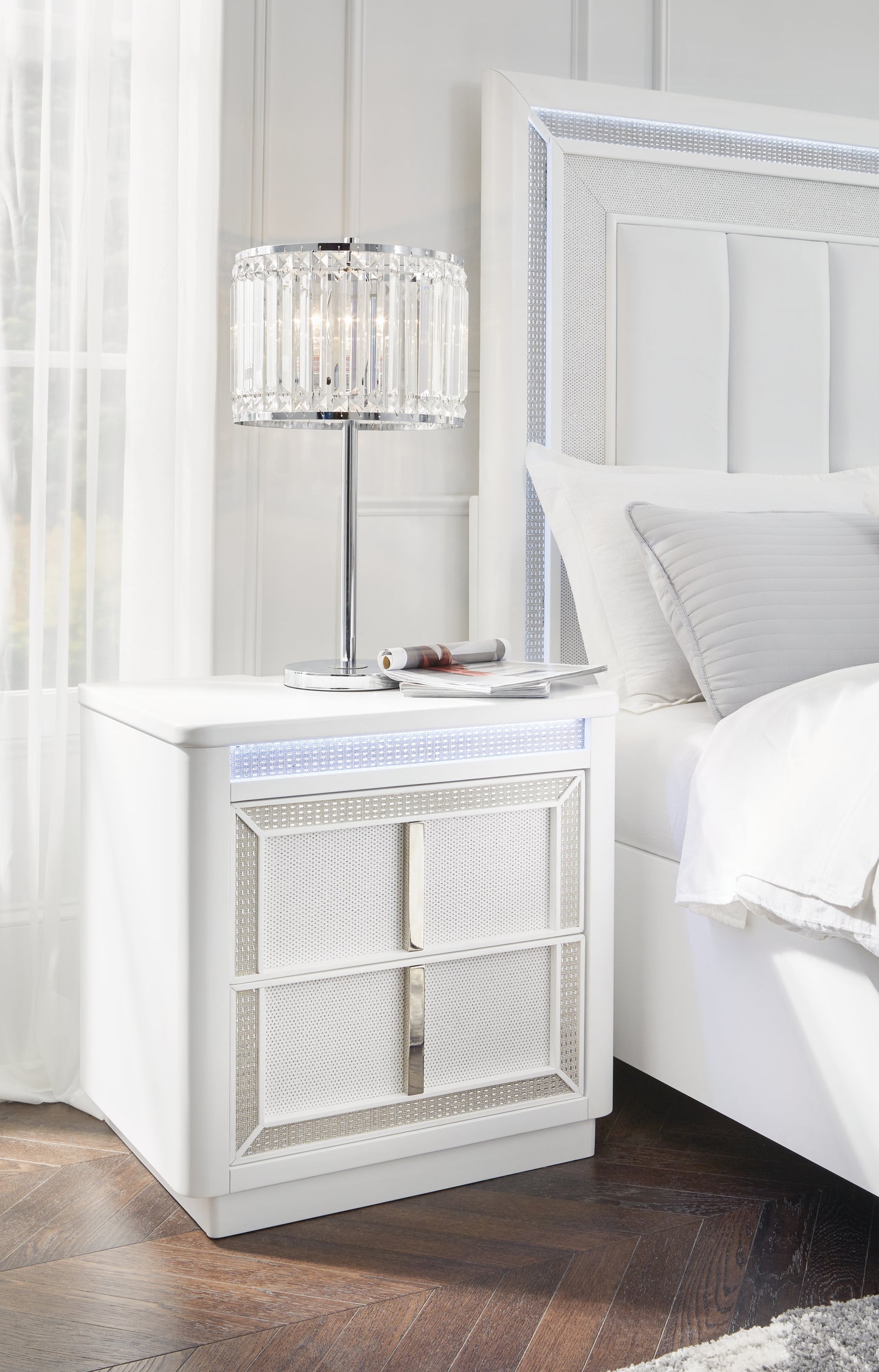 Haines Furniture Outlet - Ashley Furniture - Chalanna Bedroom - Two Drawer Night Stand / White - B822-92