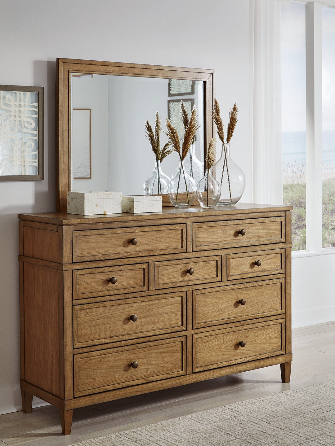 Haines Furniture Outlet - Ashley Furniture - Sharlance Bedroom - Dresser and Mirror / Brown - B895B1