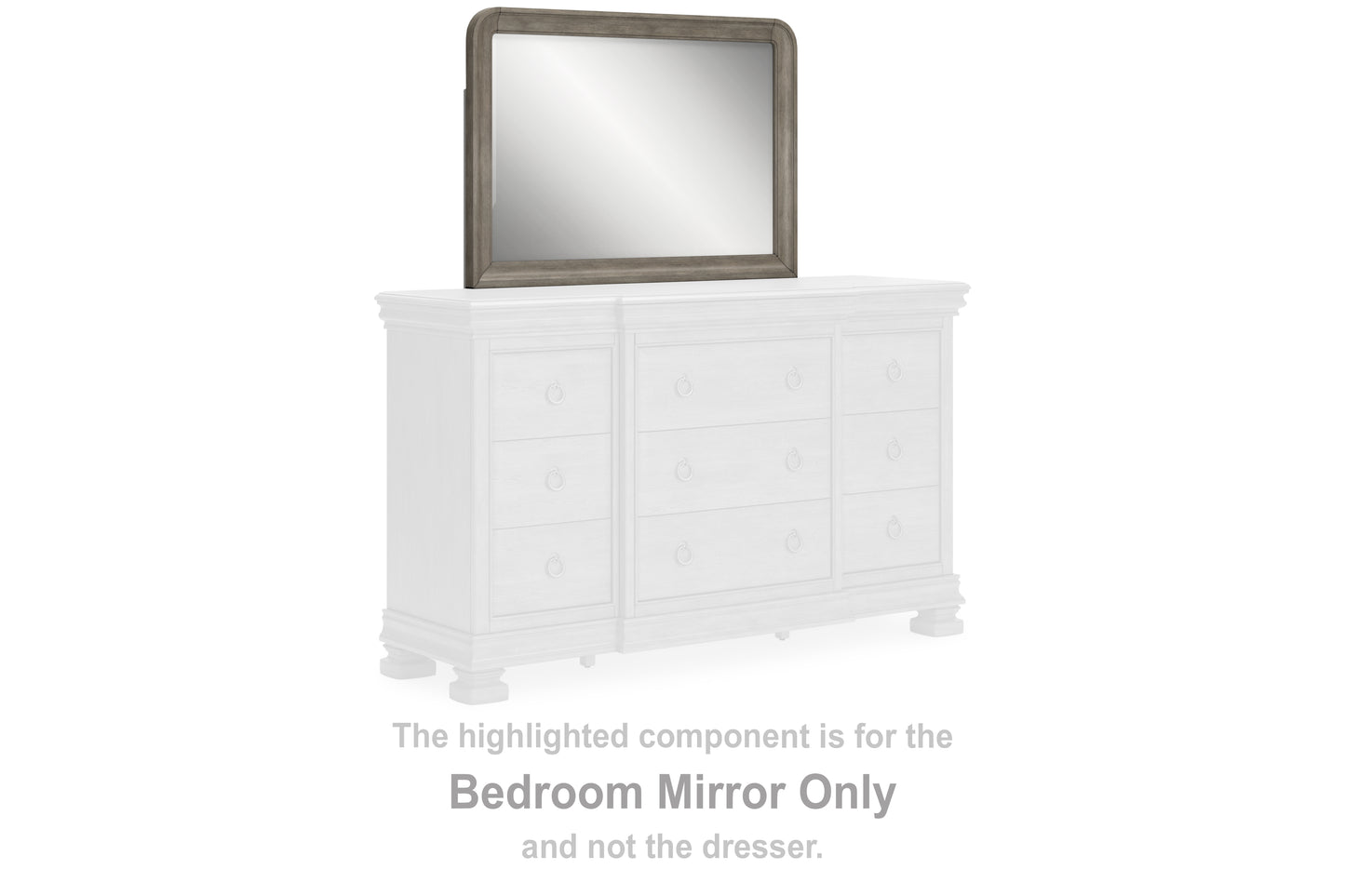 Haines Furniture Outlet - Ashley Furniture - Lexorne Bedroom - Bedroom Mirror / Gray - B924-36