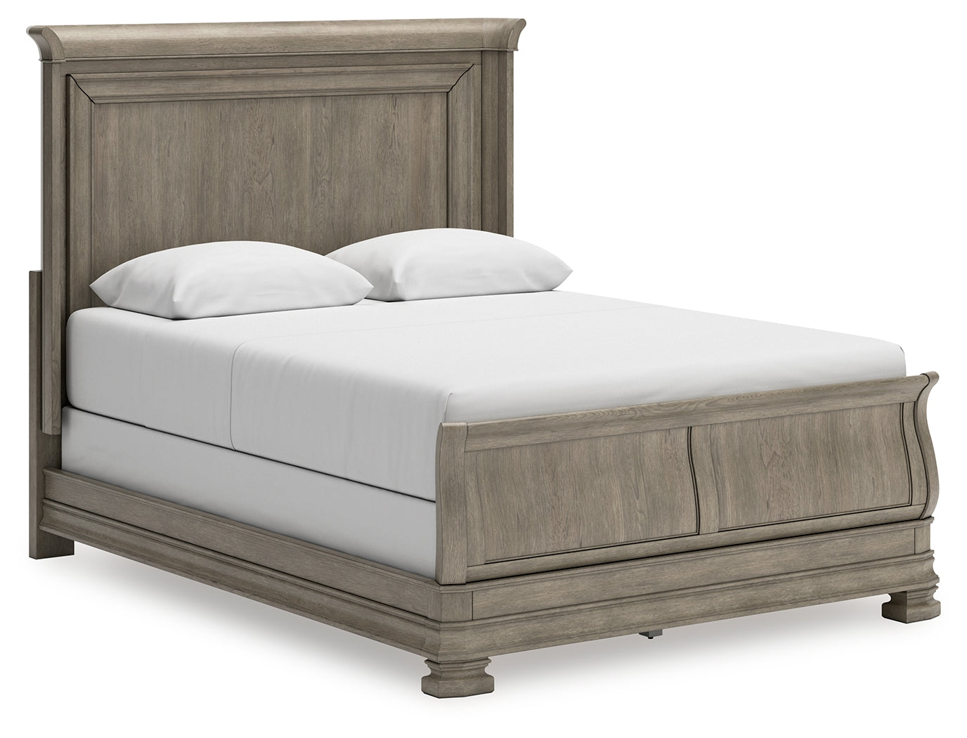 Haines Furniture Outlet - Ashley Furniture - Lexorne Bedroom - Queen Sleigh Bed / Gray - B924B2