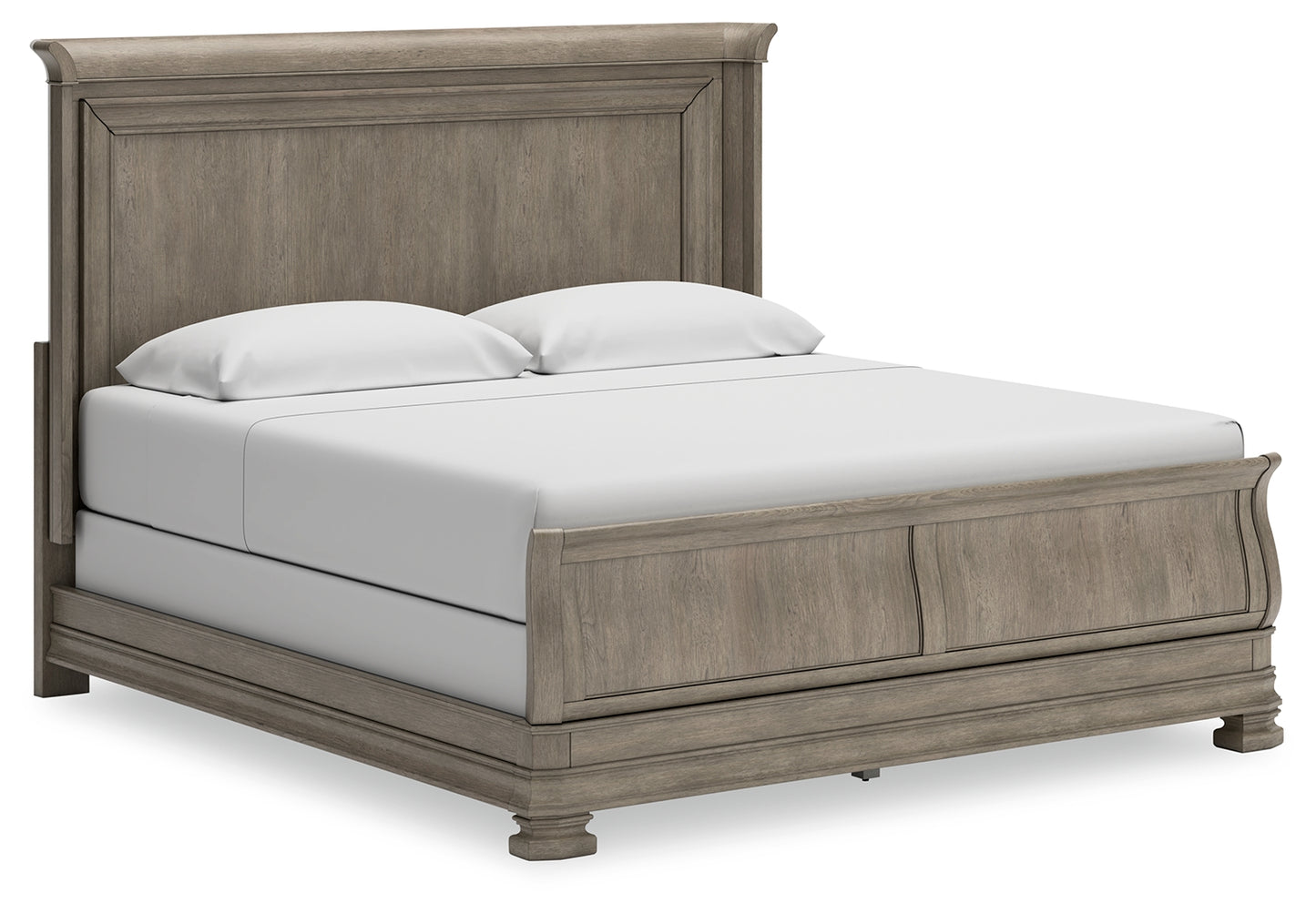 Haines Furniture Outlet - Ashley Furniture - Lexorne Bedroom - California King Sleigh Bed / Gray - B924B5