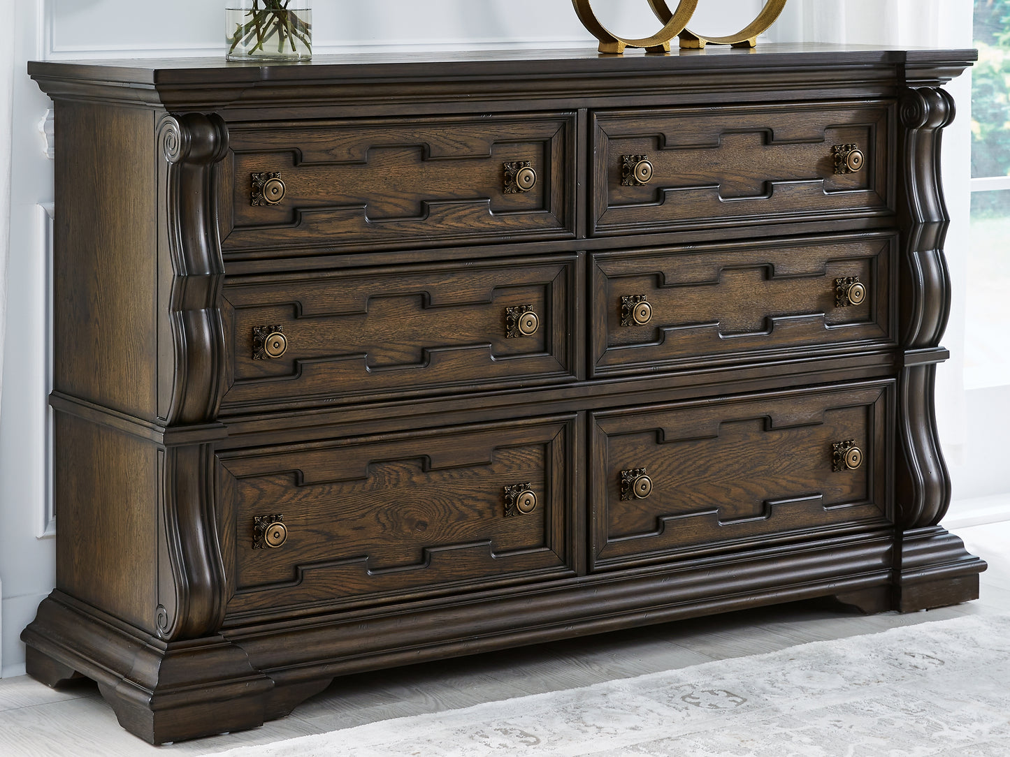 Haines Furniture Outlet - Ashley Furniture - Maylee Bedroom - Dresser / Dark Brown - B947-31