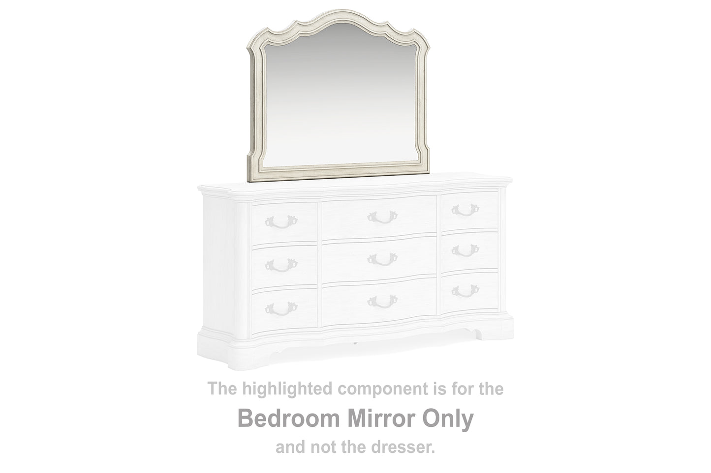 Haines Furniture Outlet - Ashley Furniture - Arlendyne Bedroom - Bedroom Mirror / Antique White - B980-36