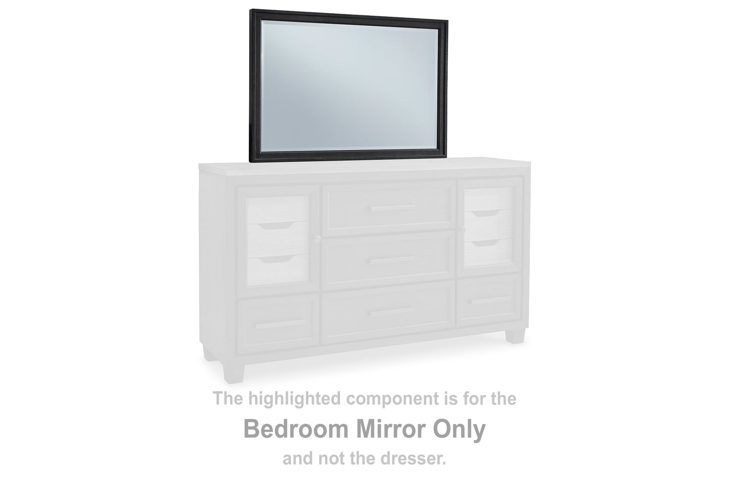 Haines Furniture Outlet - Ashley Furniture - Foyland Bedroom - Bedroom Mirror / Black - B989-36