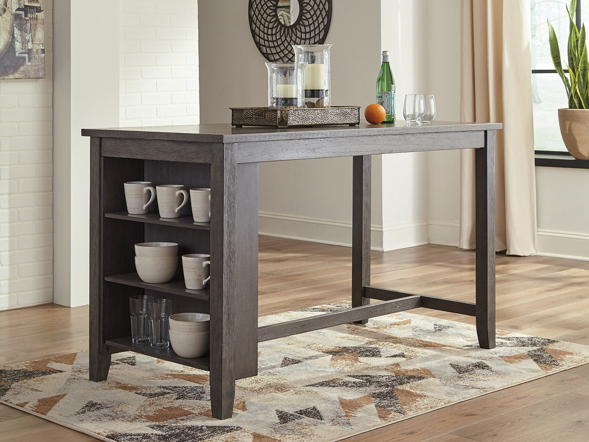 Haines Furniture Outlet - Ashley Furniture - Caitbrook Dining Room - RECT DRM Counter TBL Set(7/CN) / Gray - D388-423