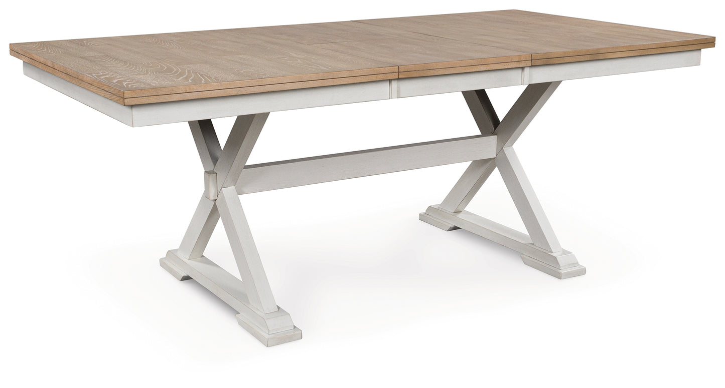 Haines Furniture Outlet - Ashley Furniture - Purlaney Dining Butterfly Extension Table - RECT DRM Butterfly EXT Table / Antique White/Natural - PCD627-35