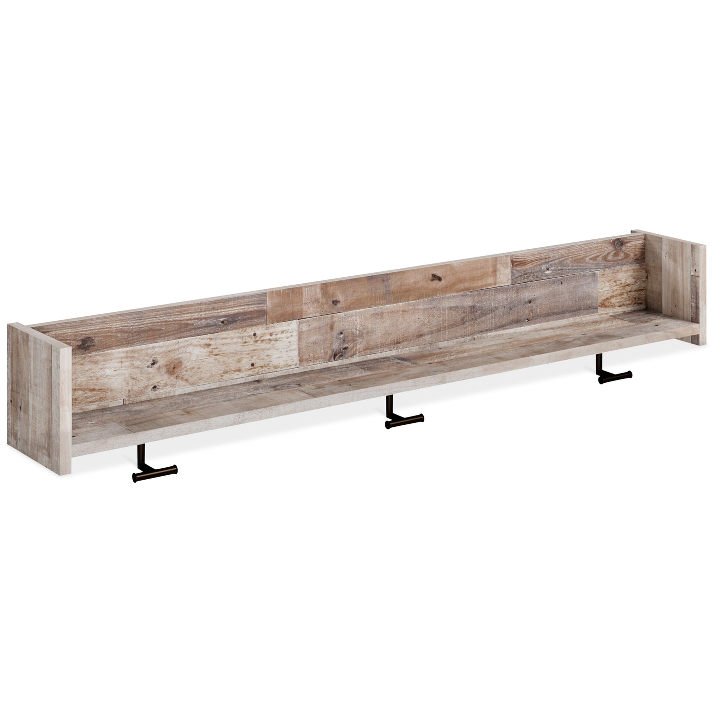Haines Furniture Outlet - Ashley Furniture - Neilsville Wall Decor - Wall Mounted Coat Rack w/Shelf / Multi Gray - EA2120-151