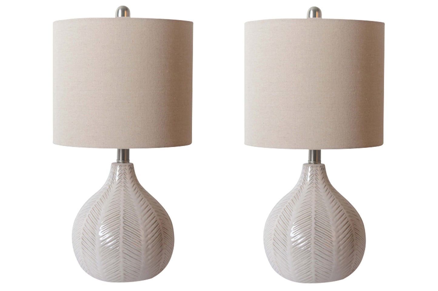 Haines Furniture Outlet - Ashley Furniture - Rainermen Lighting - Table Lamp (Set of 2) / Off White - L180024X2