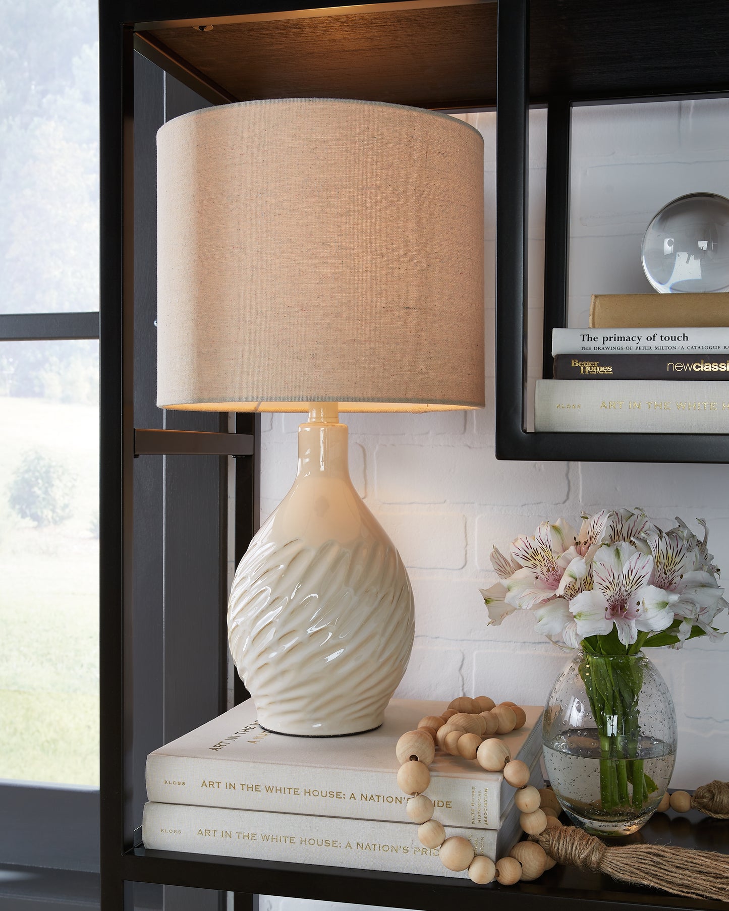 Haines Furniture Outlet - Ashley Furniture - Garinton Lighting - Ceramic Table Lamp (1/CN) / Cream - L180194