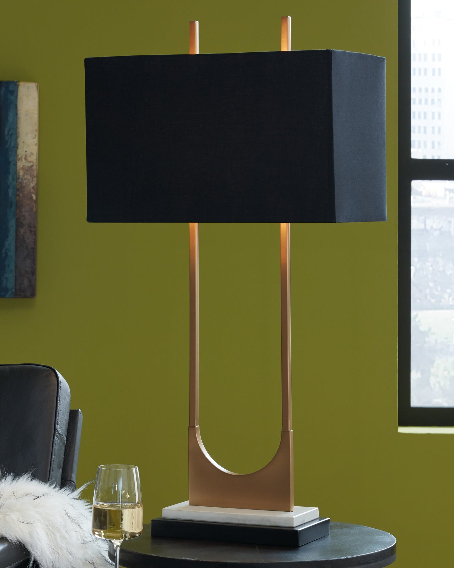 Haines Furniture Outlet - Ashley Furniture - Malana Lighting - Table Lamp (Set of 2) / Brass Finish - L208254X2