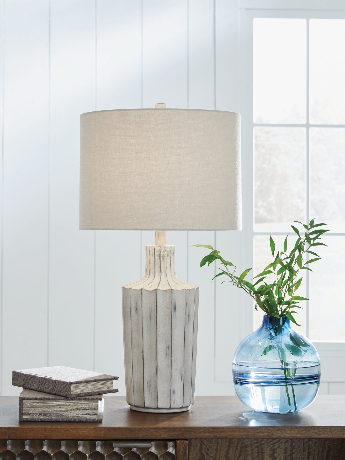 Haines Furniture Outlet - Ashley Furniture - Imre Lighting - Poly Table Lamp (1/CN) / Distressed Brown - L235884