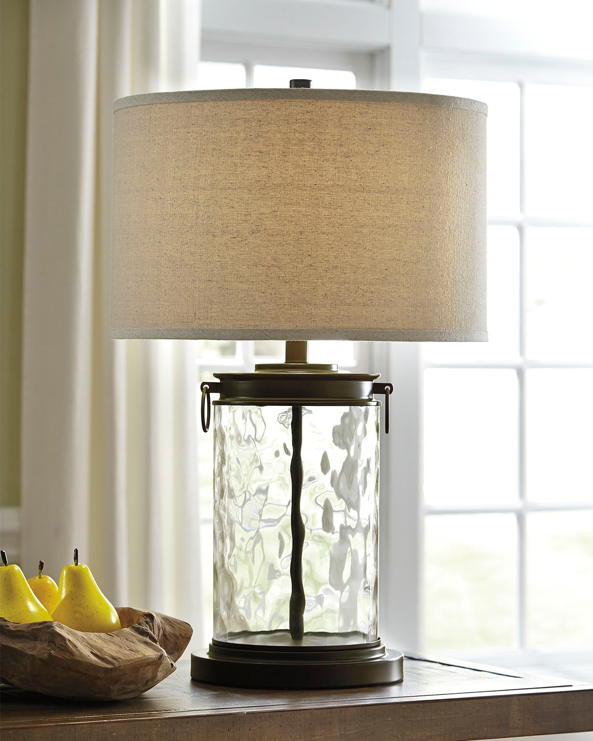 Haines Furniture Outlet - Ashley Furniture - Tailynn Lighting - Table Lamp (Set of 2) / Clear/Bronze Finish - L430324X2