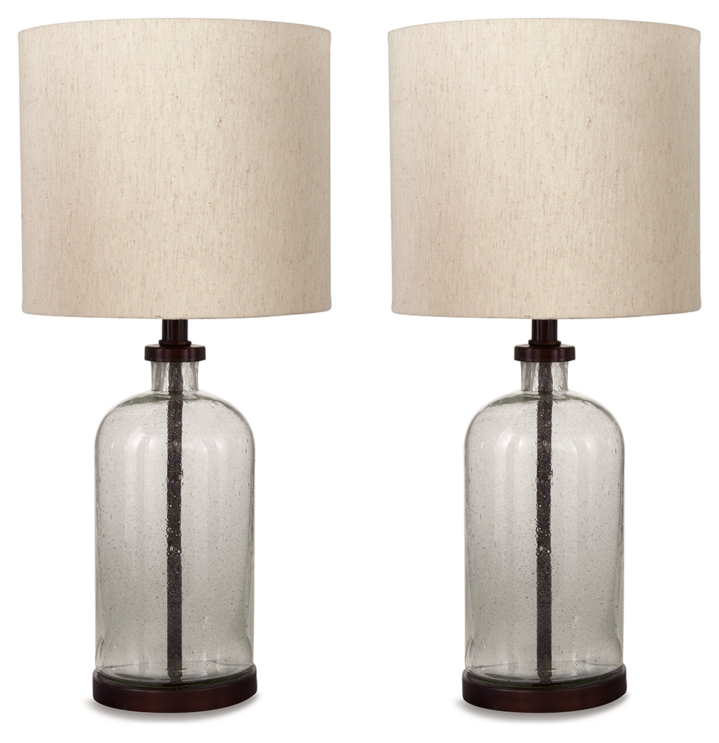 Haines Furniture Outlet - Ashley Furniture - Bandile Lighting - Table Lamp (Set of 2) / Clear/Bronze Finish - L430674X2