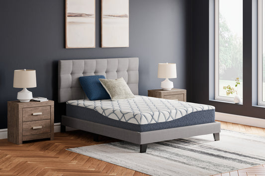 Haines Furniture Outlet - Ashley Furniture - 10 Inch Chime Elite 2.0 Mattresses - Twin / White/Blue - M42511