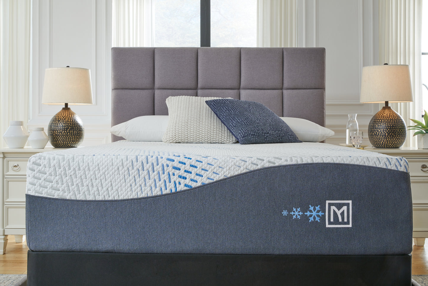 Haines Furniture Outlet - Ashley Furniture - Millennium Cushion Firm Gel Memory Foam Hybrid Mattresses - King / White - M50741