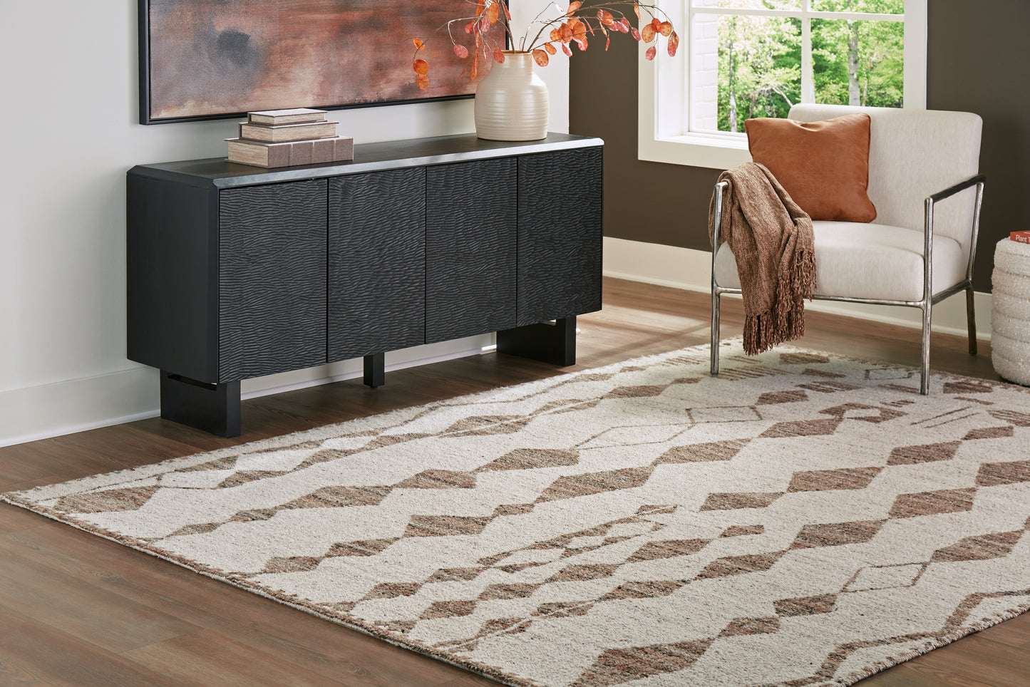 Haines Furniture Outlet - Ashley Furniture - Brettler Rug - 8' x 10' Rug / Beige/Brown - R406791