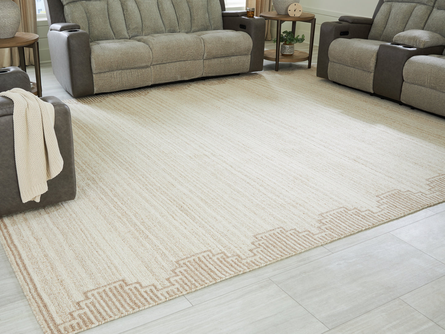 Haines Furniture Outlet - Ashley Furniture - Emorymore Rug - Medium Rug / Brown/Beige - R407302