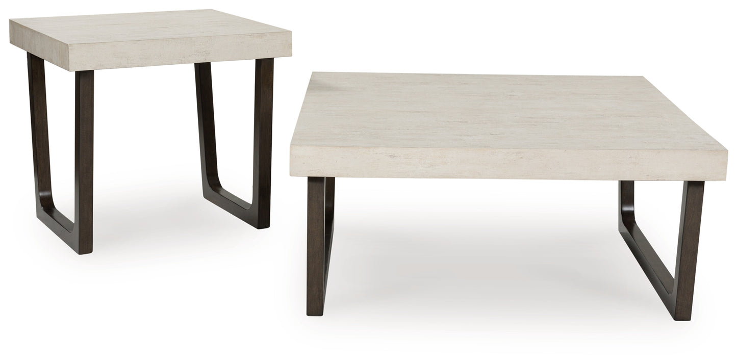 Haines Furniture Outlet - Ashley Furniture - Westenfort Table (Set of 2) - Occasional Table Set (Set of 2) / Espresso/Gray - T202-12