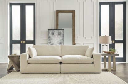 Haines Furniture Outlet - Ashley Furniture - Elyza Sectional - RAF 2-Piece Sectional Loveseat / Linen - 10006S1