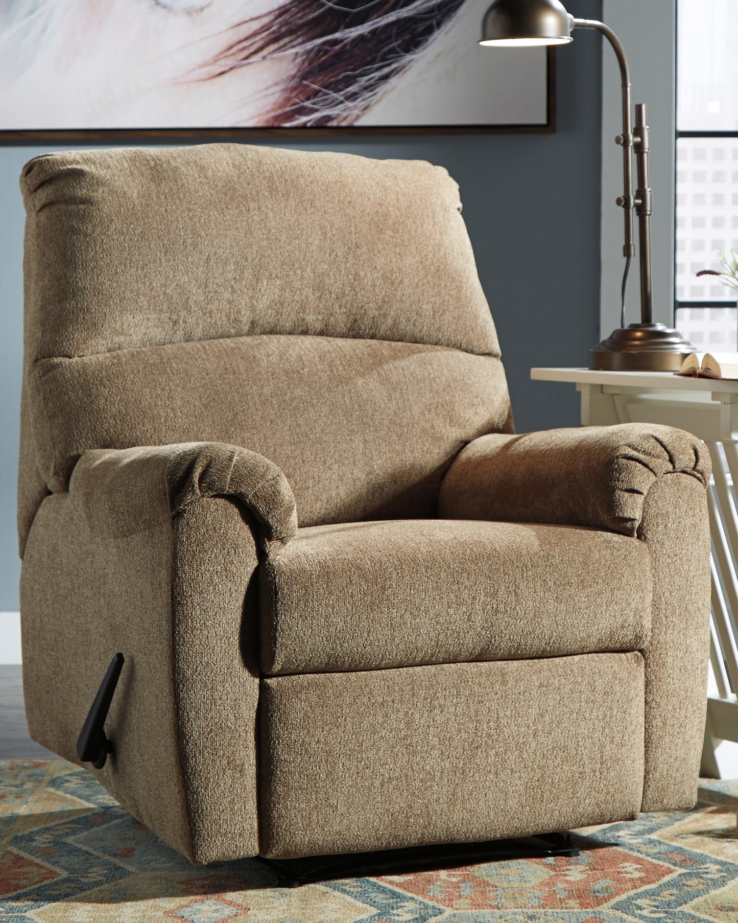 Haines Furniture Outlet - Ashley Furniture - Nerviano Living Room - Zero Wall Recliner / Gray - 1080329