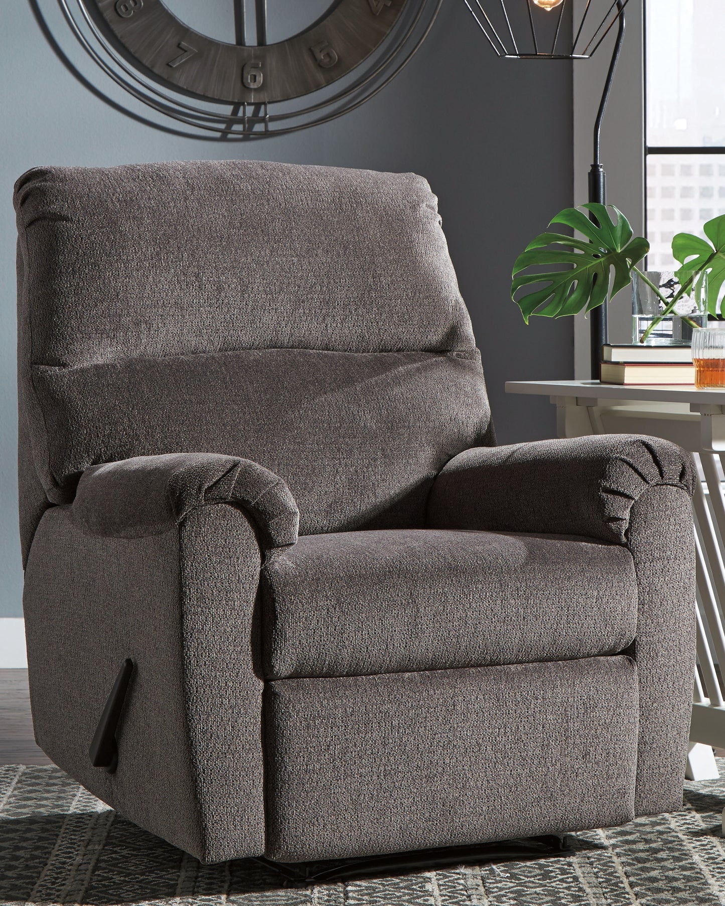 Haines Furniture Outlet - Ashley Furniture - Nerviano Living Room - Zero Wall Recliner / Gray - 1080329