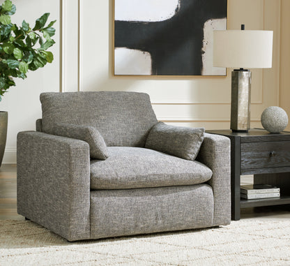 Haines Furniture Outlet - Ashley Furniture - Dramatic Living Room - Chair and a Half / Granite - 1170223