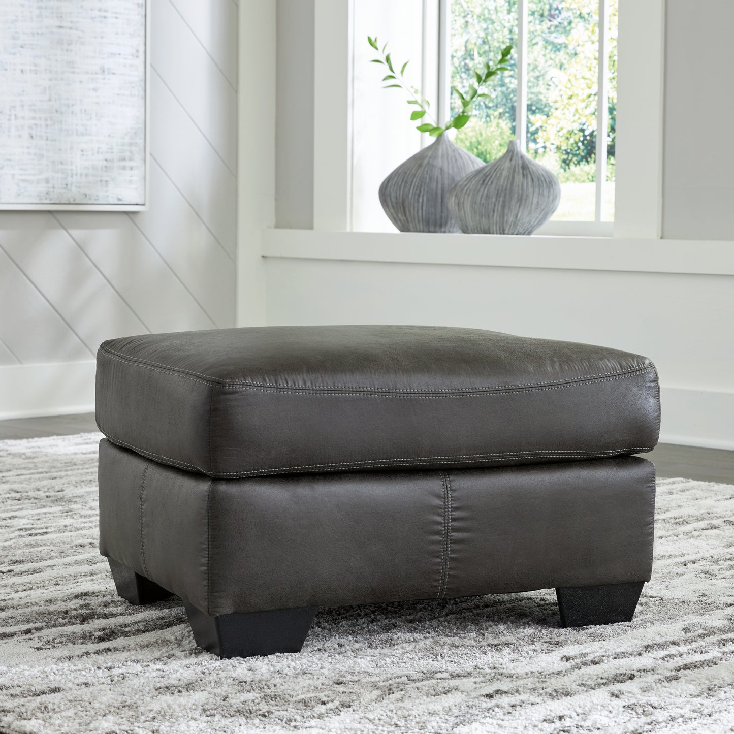 Haines Furniture Outlet - Ashley Furniture - Bladen Living Room - Ottoman / Slate - 1202114